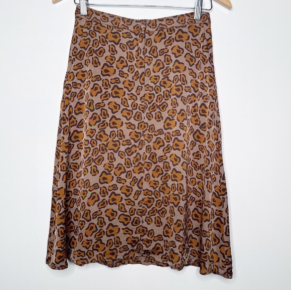 Tucker Leopard Midi A-line Skirt Sz:Small - Picture 1 of 4